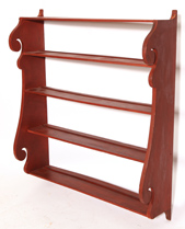 EARLY HANGING PLATE RACK IN OLD RED 