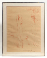 SALVADOR DALI ETCHING OF TWO NUDES