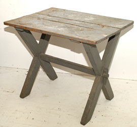 Early Sawbuck Table with Old Paint