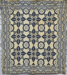 Pursell Ohio Blue & White Jacquard Coverlet