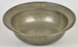Large Pewter Dated Basin