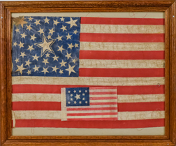 Two Early U.S. Parade Flags