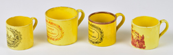 Four English Canary Yellow Child's Cups