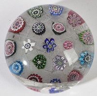 ST. LOUIS SCATTERED MILLEFIORI PAPERWEIGHT