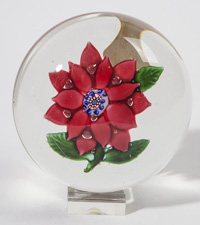 ATTRIBUTED BACCARAT CLEMATIS PAPERWEIGHT