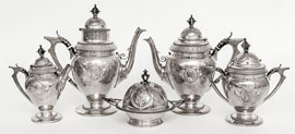 John Robinson Circus Family Silver Tea Set