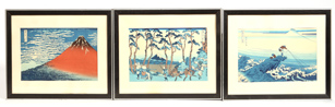 3 Hokusai Katsushika Woodblock Prints