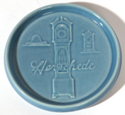 ROOKWOOD POTTERY ADVERTISING HERSCHEDE CLOCKS TRAY