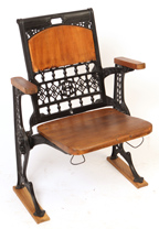 19th Century Cast Iron and Wood Courthouse Chair