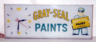 Advertising Gray Seal Paints Clock