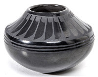 San Ildefonso Blackware Jar by Santana & Adam Martinez