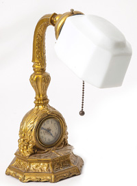 Art Nouveau Clock Desk Lamp