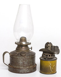 Two Unusual Tin Oil Lamps