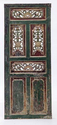 Highly Carved & Painted Spanish Door