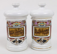 Two Porcelain Apothecary Jars