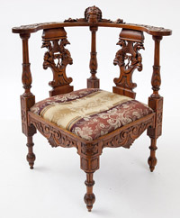 Ornate Carved Victorian Corner Chair