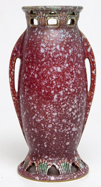 Red Ferrela Roseville Vase