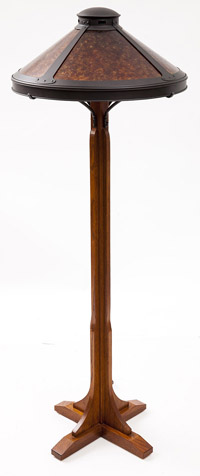 Contemporary Arts & Crafts Floor Lamp With Mica Shade