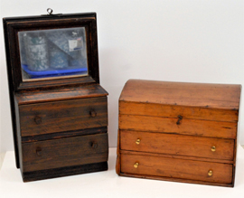 Folk Art Dresser & Early Domed Box