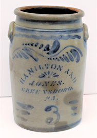 Hamilton & Jones Blue Decorated Stoneware Jar