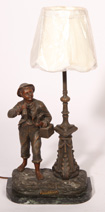 BRONZED FIGURAL DRESSING TABLE LAMP