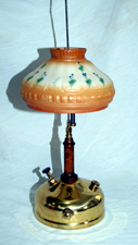 COLEMAN TYPE LAMP W/HAND PAINTED SHADE