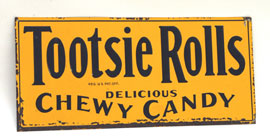 Tootsie Roll Candy Tin Sign