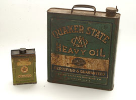Early Quaker State & Texaco Oil Cans