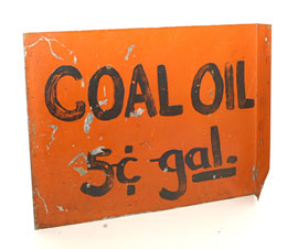 Flange 5 Cent Coal Oil Sign
