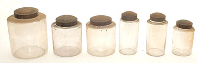 Early Tin Lid Store Jars