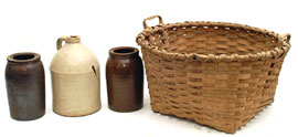 Stoneware & Large Basket