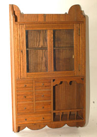 Small Oak Barber's Cabinet
