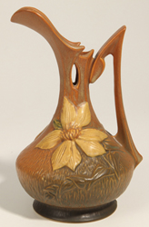 Roseville Pottery Clematis 17-10" Brown Ewer