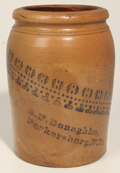 A. P. Donaghho, Parkersburg, WV Stoneware Jar