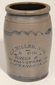 E. J. Miller, Alexandria, VA Stoneware Jar