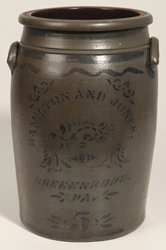 Hamilton & Jones, Greenboro, PA 5 Gallon Stoneware Jar