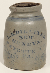 L. B. Dilliner, Fayette Co., PA Stoneware Jar