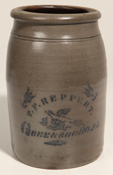T. F. Reppert Greensboro, PA Stoneware Jar With Bird