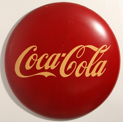 1950's Coca-Cola 36" Metal Button Sign