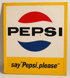 Late 1960's Metal Pepsi Sign