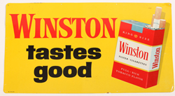 Early 1960's Tin Winston Cigarette Sign