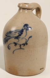 Small stoneware Jug With Cobalt Blue Bird