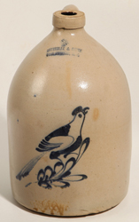 Satterlee & Mory Stoneware Jug With Bird on Branch