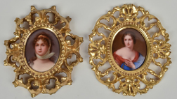 Two Miniatures on Porcelain