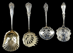 Four Sterling Jelly Spoons