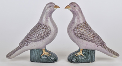 Pair Chinese Porcelain Pigeon Figures