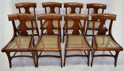 Set 8 Curly Maple Federal Side Chairs
