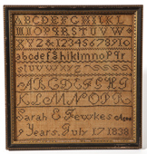 Early American Needlework Sampler by Sarah E. Jewkes