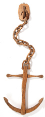 Folk Art Carved Wood Anchor
