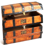 Rare Double Compartment Domed Trunk